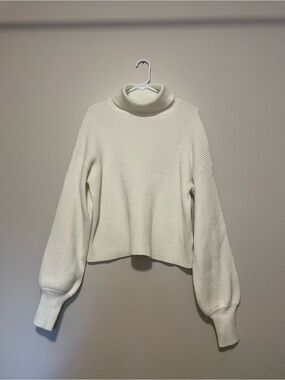 Urban Outfitters Cream Turtleneck Balloon Sleeve Sweater